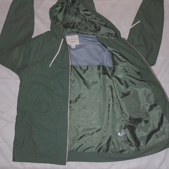 Unisex Original Weatherproof Vintage Hooded Rain Jacket NWOT Size L Bronze Green - Picture 1 of 5
